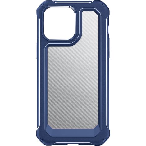 Handyhülle mit Carbonfaser-Textur für iPhone 13, robuster Aluminiumrahmen, ultradünnes Design, erhöhte Ränder schützen den Bildschirm vor Sturzschäden.
