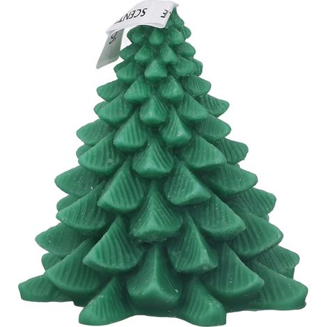 Bougies parfumées en forme de sapin de Noël, décoration de table raffinée, bougies de Noël vertes pour la chambre. (1/5)