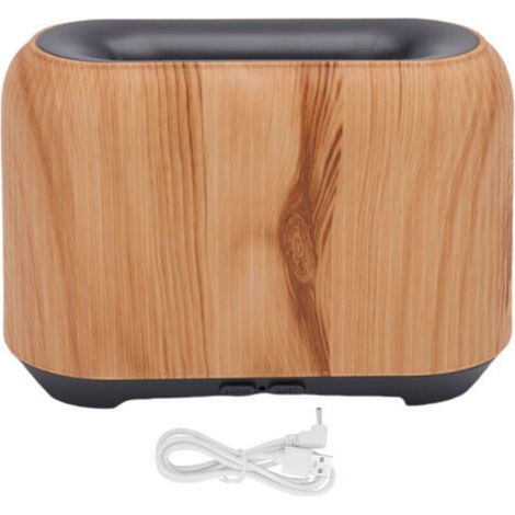 Diffuseur d'huiles essentielles à flamme 3D, humidificateur de bureau d'aromathérapie USB de 150ml avec lumière LED colorée pour la maison et la chambre à coucher, Grain de bois (1/5)
