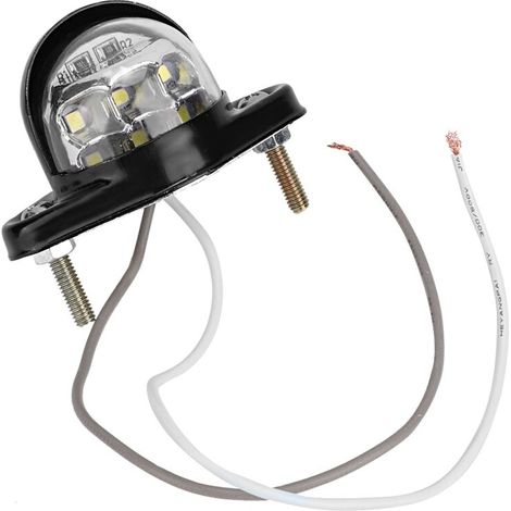 Aramox Lumière de plaque d'immatriculation de voiture, réflecteur de lumière de licence de plaque d'immatriculation 12V 6LED pour camion de remorque de moto. (1/5)