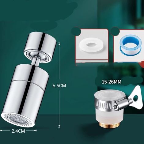Strahlregler für Küchenarmaturen, 720° schwenkbarer Auslauf, 2 Wassersparmodi, für Küchen- und Badezimmerarmaturen. (1/5)