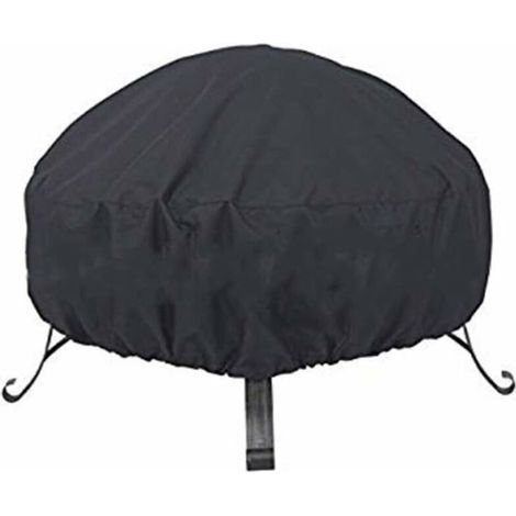 Housse De Protection Multi-Usage Pour Brasero Rond Noir Étanche À La Poussière Avec Cordon De Serrage Pour Poêle (L : 92 X 31 Cm) (1/5)