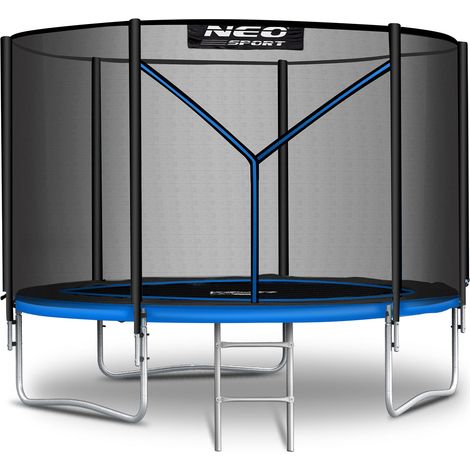 6ft/183cm Gartentrampolin mit Außennetz und Leiter Neo-Sport