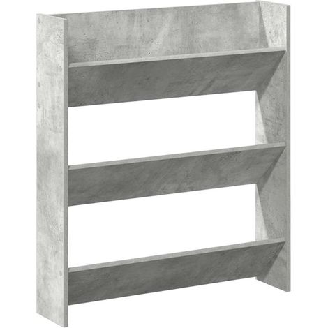 Meuble à chaussures,Armoire à chaussures murale Gris béton 80x18x90 cm Aggloméré CFW2155879 (1/5)