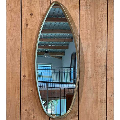 Miroir ovale en aluminium doré 47x4x119cm (1/2)