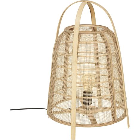 Lampe de chevet LANTERNE CARMEN, abat-jour en bambou, hauteur 49 cm (1/4)