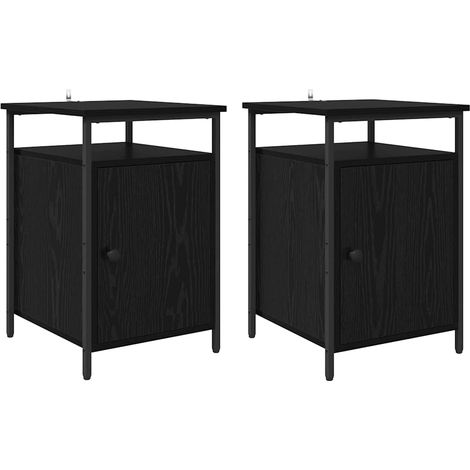 Lot de 2 Tables de chevet - Tables de nuit Chêne noir 40 x 42 x 60cm fr34922 (1/5)