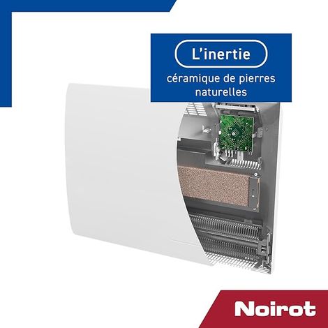 Radiateur à inertie sèche céramique NOIROT Indigo horizontal 1000W blanc — vue 4