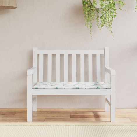 Coussin de banc de jardin motif de feuilles 100x50x3 cm