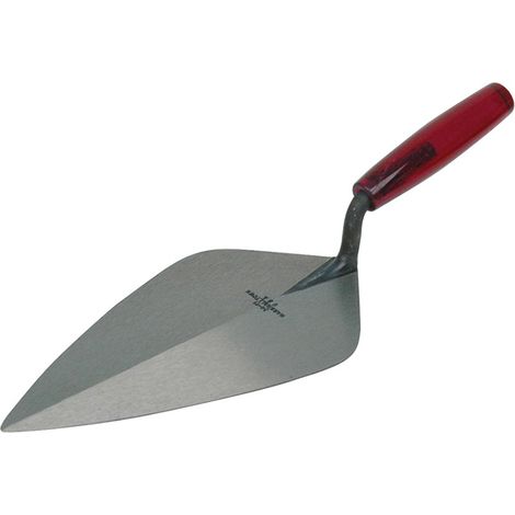34P Wide London pattern brick trowel 12in – M3412P – Plastic handle – Forged high carbon steel – Taper ground for flexibility – Marshalltown