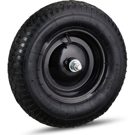 Rueda de carretilla neumática 39 x 9 cm superficie perfilada confort transporte de caucho negro 130007685 (1/5)