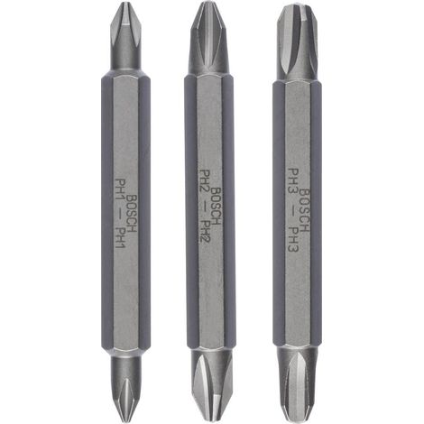 Embout de Tournevis Doubles, pour PH1/PH2/PH3, 60mm, Lot de 3 (1/2)