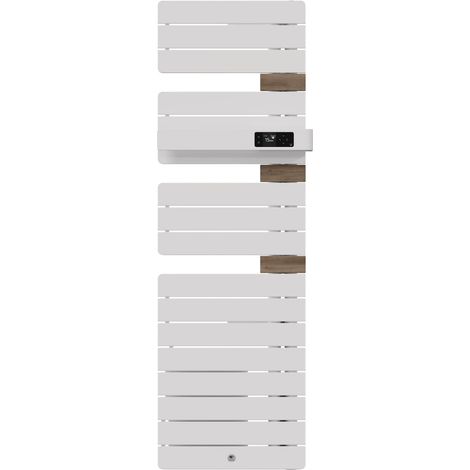 THERMOR - Sèche-serviettes connecté Allure 4 étroit 1600W Blanc mat/Chêne Mat à droite - 483345 (1/2)