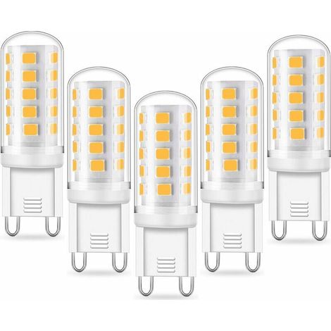 Lampadina LED Ulisem TTIO G9 - 5W equivalente a 33W 40W alogena G9, 420LM, mini lampada, bianco freddo 6000K, senza sfarfallio, AC220-240V, non dimmerabile, confezione da 5 [Classe energetica A+]