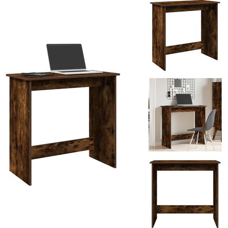Bureau chêne fumé 80x40x75 cm bois d'ingénierie - Bureau - Bureaux - Bureau - Bureau D'ordinateur (1/5)