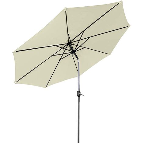 Parasol Droit Aluminium 300cm avec manivelle Protection UV 40+ Parasol cantilever Parasol de plage Parasol à manivelle (300cm beige) NAIZY (1/5)