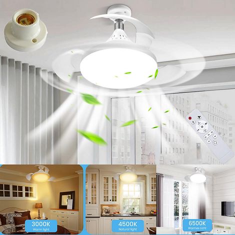 Ventilateur de plafond à intensité variable de 48 W, avec télécommande et contrôle par app, trois vitesses de ventilation, blanc (1/5)