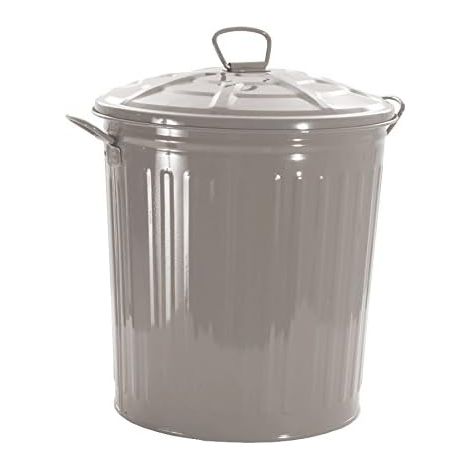King Home TORTORY PAINTED LITTER BIN LT.18 mit Deckel und Seitengriffen 31x35h cm (1/4)