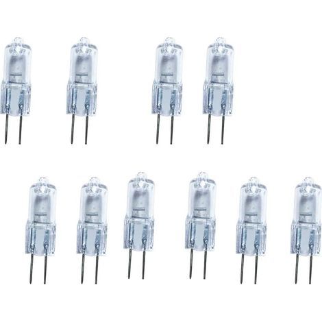 10pcs super lumineux g4 6v 10w tungstène halogène base ampoule lampe lumière blanc chaud (1/5)
