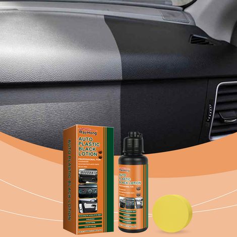Car Black Plastic Polishing Paste, Car Detailing and Maintenance, Black Gloss Plastic Refurbishing and Care Agent -- 100ml + Sponge -- BIEMMEDUE (1/5)
