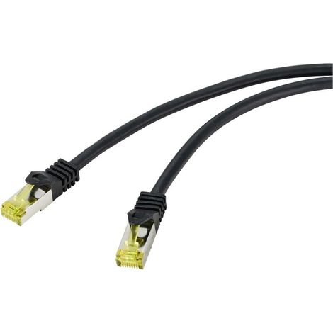 Trywise RF-4995164 RJ45 Câble réseau, câble patch CAT 6a (câble brut CAT 7) S/FTP 5.00 m noir gaine TPE, flexible, ignifuge 1 pc(s) W043652 (1/3)