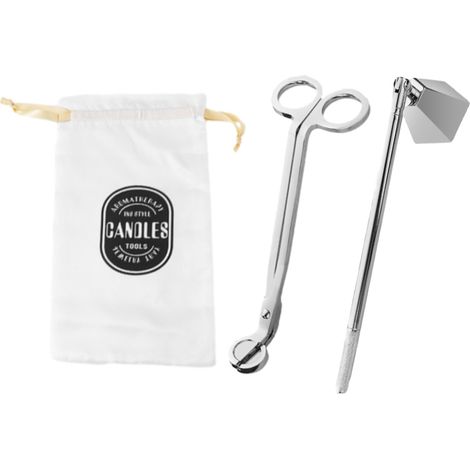 Set Accessoire Bougie - Coupe-Chandelle Coupe-Mèche Plongeur Mèche - Acier Inoxydable - Pour Soins Bougies - 3 Pièces (1/5)