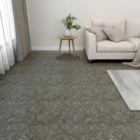 Dalles de plancher autoadhésives 55 pcs PVC 5,11 m² gris vidaXL