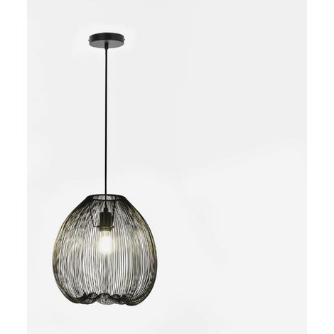 Lampada a sospensione in metallo design gabbia Chispa - Nero