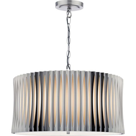 Dar Netra Suspension Netra à 3 lumières, bronze satiné et ivoire (1/5)