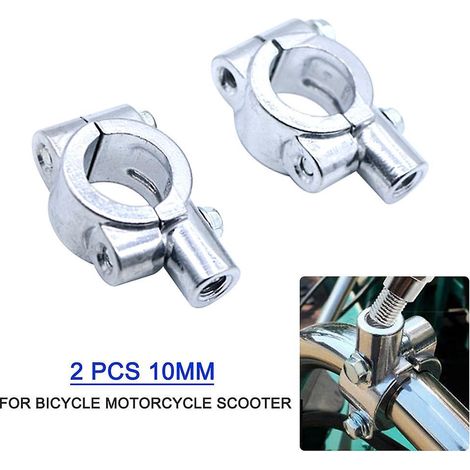 Seitenspiegelhalterung aus Aluminium für Lenker, universeller silberner Adapter