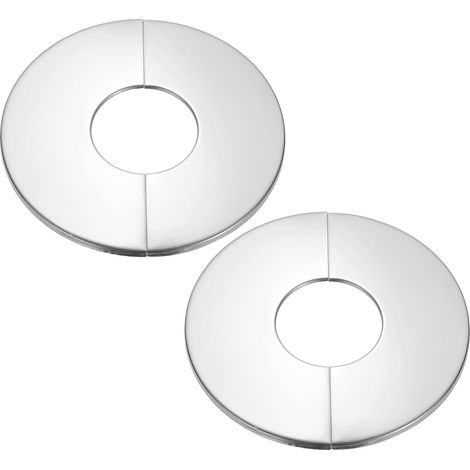 Plaque d'Écussons Auto-Adhésive Ronde en Acier Inoxydable 2.48"/63mm, 2pcs Couverture Murale pour Tuyau d'Eau, Cache Mitigeur Douche Boucles Robinet Chauffage Plomberie, Argenté (1/5)