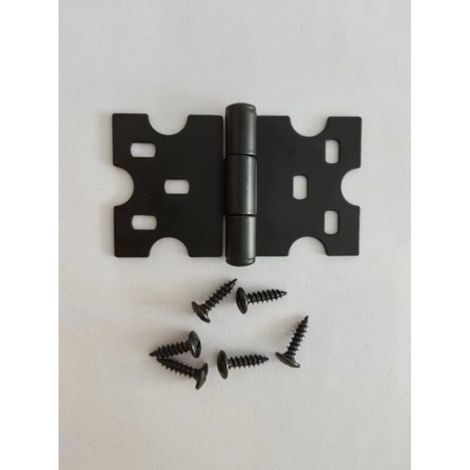 Six charnières noires pour meubles avec vis, adaptées aux petites portes. (1/5)