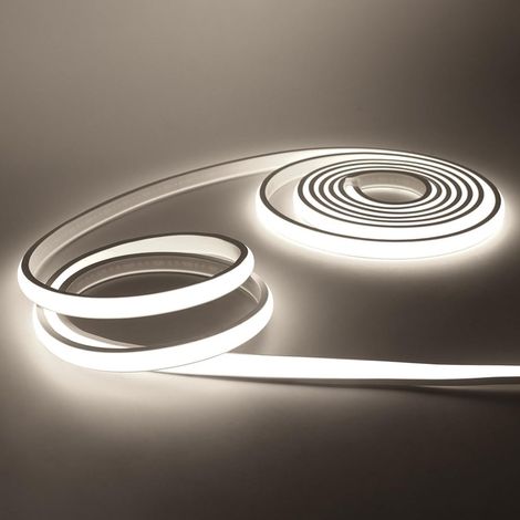 Bandeau LED COB 220V, IP65 étanche Flexible néon LED Strip Light 288 Leds/m Bandes à LED Ruban pour DIY Chambre, Cuisine, Exterieur Maison Décoration. Blanc,5M (1/5)