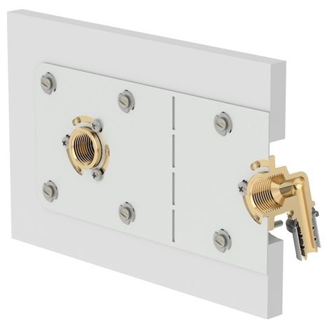 Finimetal – Platine douche femelle à sertir entraxe 150 mm – Raccordement 16 mm – Filetage 1/2' femelle – Pour installations sanitaires