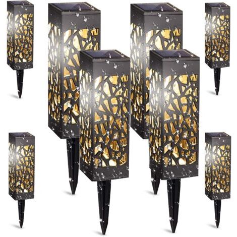 Lampe Solaire Exterieur Jardin, 8 Pièces Éclairage Solaire Extérieur de Jardin avec Lumière Blanche Chaude IP65 LED Éclairage Solaire Jardin Décoration pour Cour Outdoor Cour Pelouse