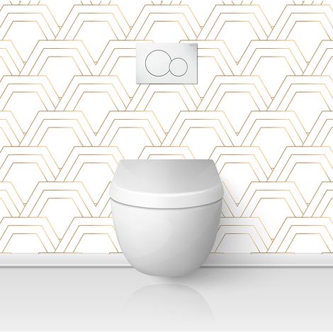 Crédence adhésive WC - Motif géométrique - 60x60 cm - Adhésif MAT (1/3)