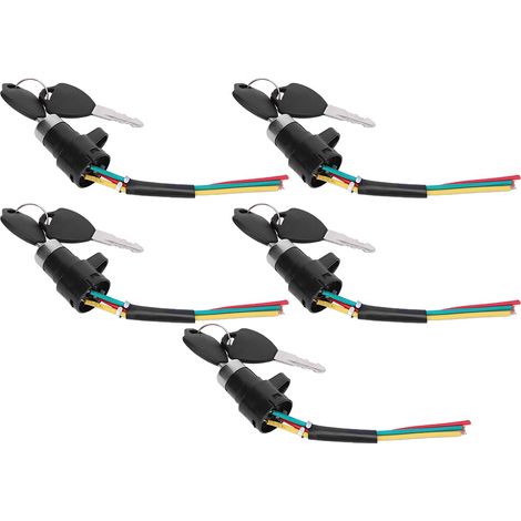Ensemble de 5 verrous de porte électriques pour vélos et scooters électriques, alimentation et interrupteur à clé (1/5)