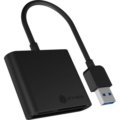 ICY BOX IB-CR301-U3 Lettore di schede esterno USB 3.0 USB 3.0 Tipo A 3 slot per lettore di schede: CF, SD, microSD