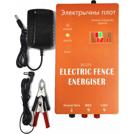 Électrificateur d'animaux de clôture électrique, impulsion haute puissance réglable pour ferme avicole (1/5)