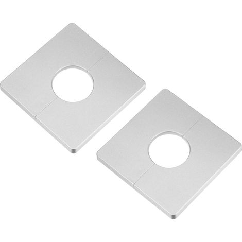 2 x Square Split Wall Plates, Silver (1/5)