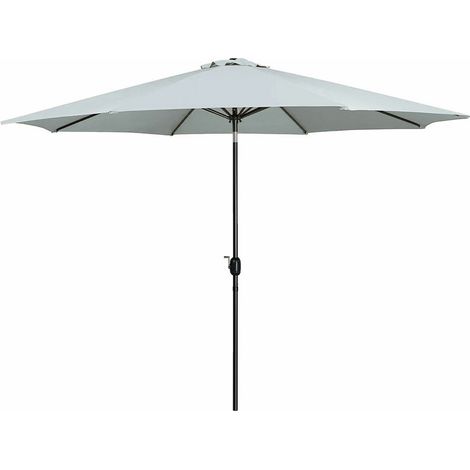 Marbueno Sombrilla Acero 8 Varillas D270 cm Polyester Blanco Jardin (1/2)