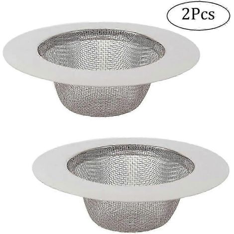 Lot de 2 passoires d'évier en acier inoxydable, pour évier de cuisine et salle de bain. (1/5)