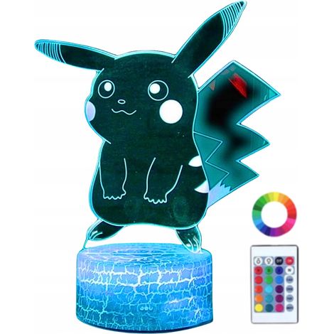 Pokémon Go Pikachu 16 LED 3D-Nachtlicht für Kinder + Fernbedienung