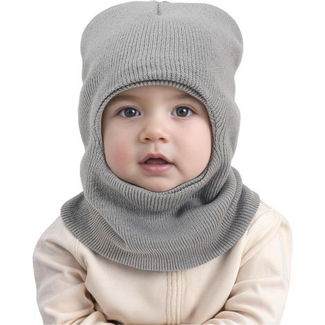 Kinder Schlupfmütze mit Schal, warm & winddicht, für Mädchen & Jungen (1/5)