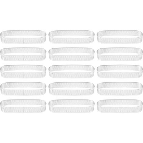 15 Stück ovale Törtchenformen aus Edelstahl, perforierte Backformen, runde Form, Ring für Mousse, Törtchen, Quiche (1/5)