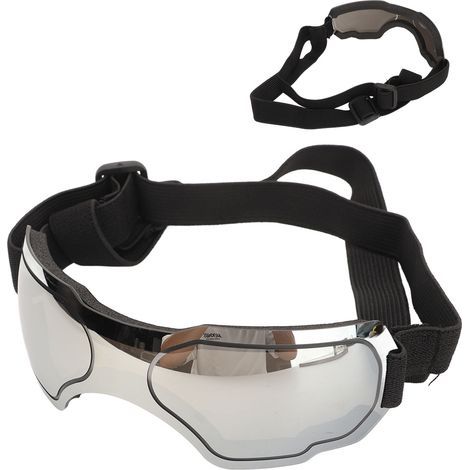 Hundebrille, Wind- und UV-Schutz, staubdichte Sonnenbrille für mittelgroße und große Hunde, silber (1/5)