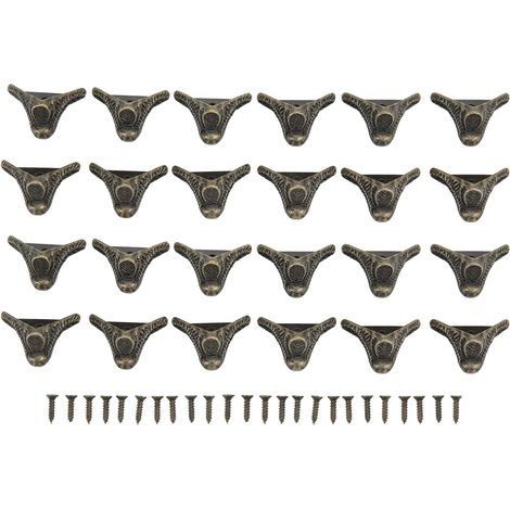 Pieds de boîte à bijoux vintage, lot 24, protections d'angle en (1/5)