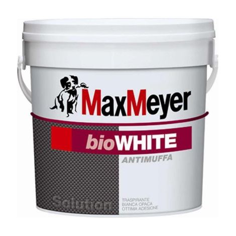 BIO WHITE BIANCO LT.12 MAX MEYER PITTURA IDROPITTURA TRASPIRANTE ANTIMUFFA
