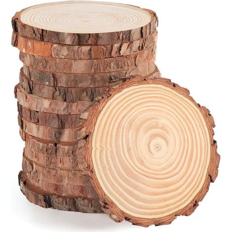 Natural Wood Log without Hole 11-12 cm Pack of 10 (1/5)