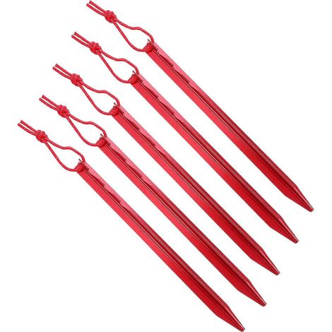 Piquets de tente pour le camping en extérieur - 5 pièces - Pénétration ferme - Durables, légers et pratiques (1/5)